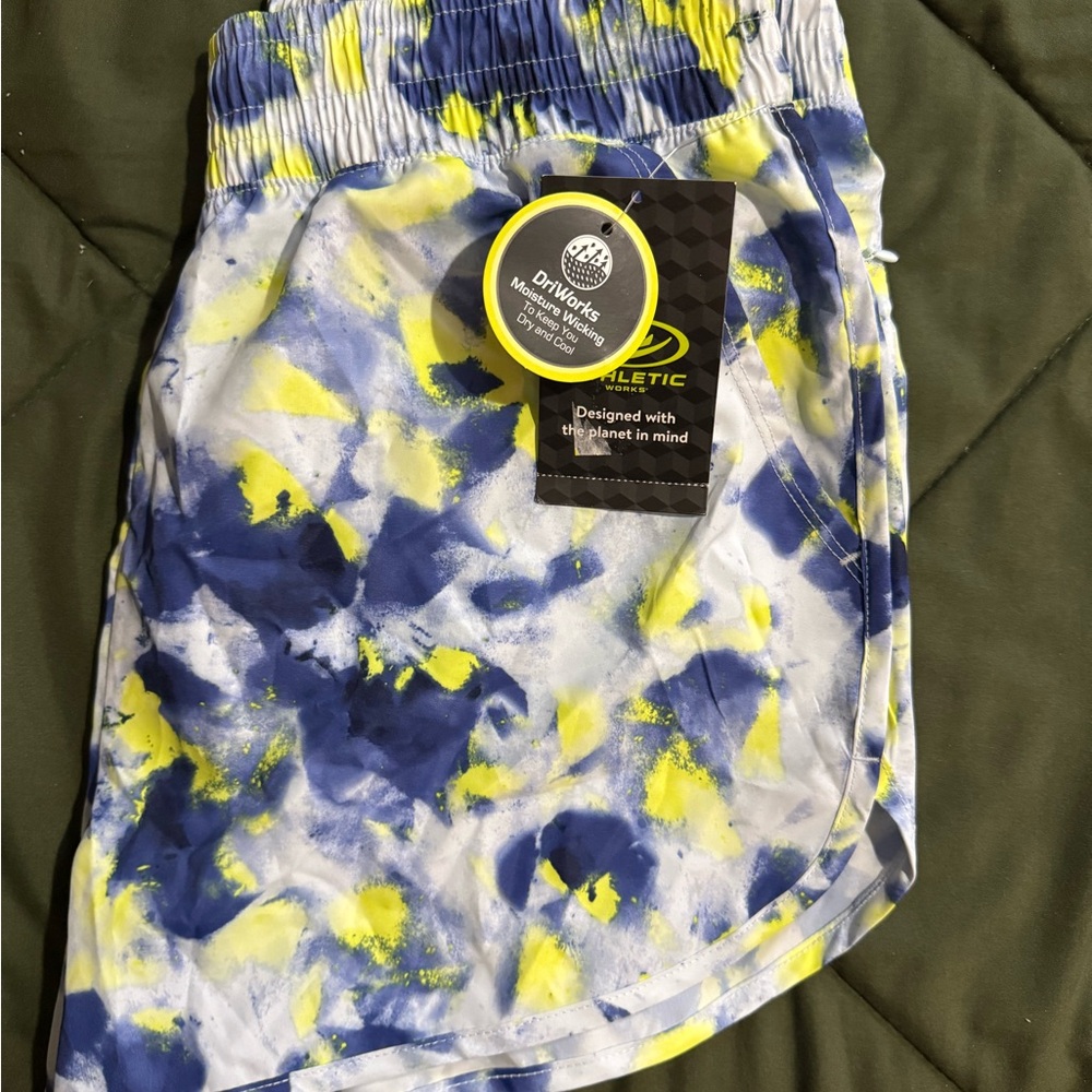 Blue and Yellow Athletic Shorts